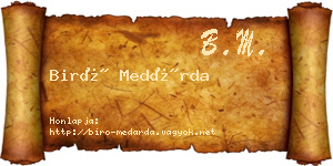 Biró Medárda névjegykártya